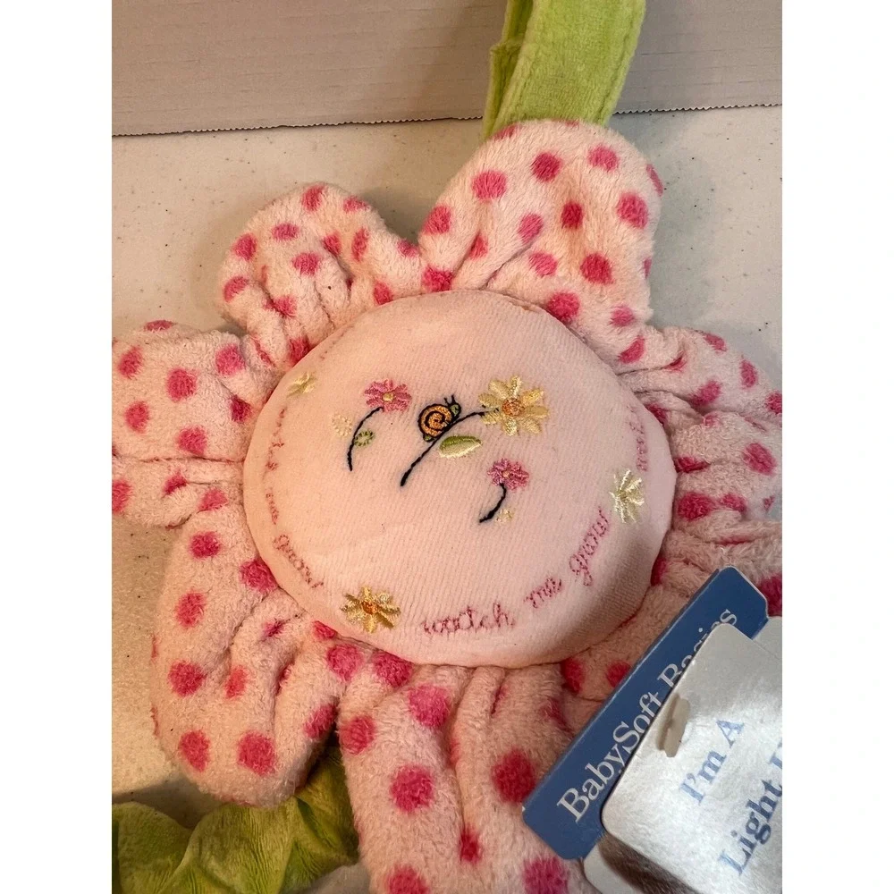 Carters BabySoft Basics Pink Flower Butterfly Musical Pull Toy Plush 2003 Read